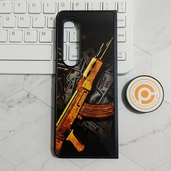 Galaxy Z Fold 4 - Dollar Design 6 -  Premium Printed Glass soft Bumper shock Proof Case CS-22654