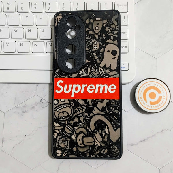 Vivo V40 - Supreme Design 5 - Premium Printed Glass soft Bumper shock Proof Case CS-22653