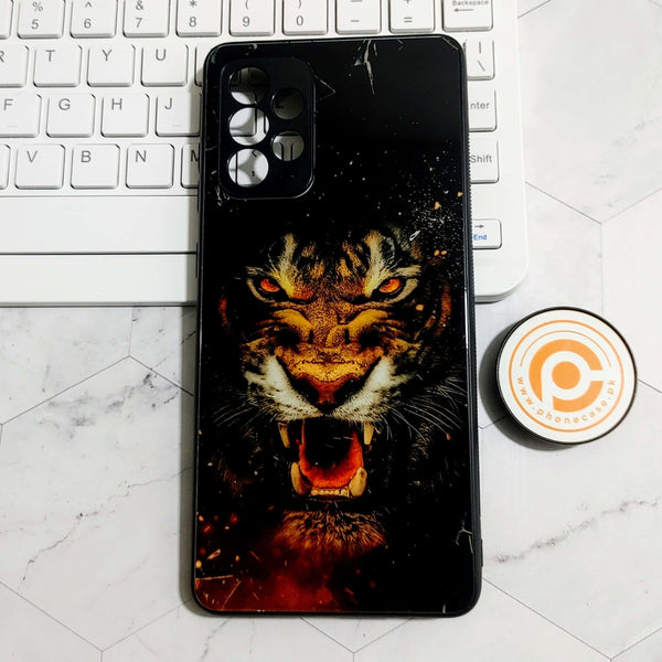 Samsung Galaxy A72 4G - Tiger Art Design 9 - Premium Printed Glass soft Bumper shock Proof Case CS-22475