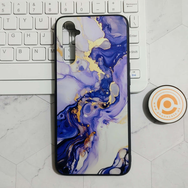 Realme 6 Liquid Marble Design 2 Premium Printed Glass soft Bumper shock Proof Case CS-22665