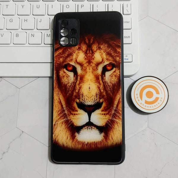 Samsung Galaxy A51 - Lion Art - Premium Printed Glass soft Bumper Shock Proof Case CS-25795