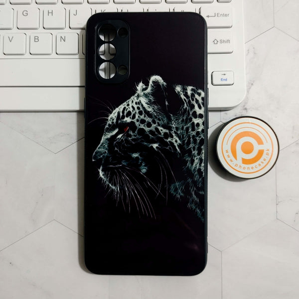 Oppo Reno 4 4G  - Leopard Pattern - Premium Printed Glass soft Bumper Shock Proof Case CS-23221