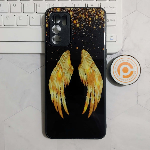 OPPO A16 - Angel Wings Design 1 - Premium Printed Glass soft Bumper shock Proof Case CS-23239