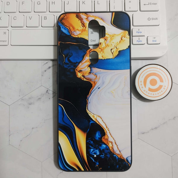 OPPO A5/ A9 2020 - Blue Golden Marble -  Premium Printed Metal soft Bumper shock Proof Case CS-23577