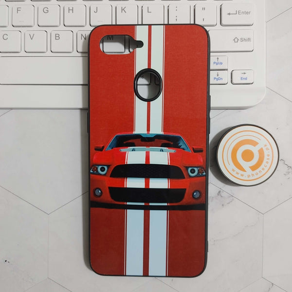 Oppo F9/F9 Pro - Red Mustang - Premium Printed Glass soft Bumper shock Proof Case CS-23557