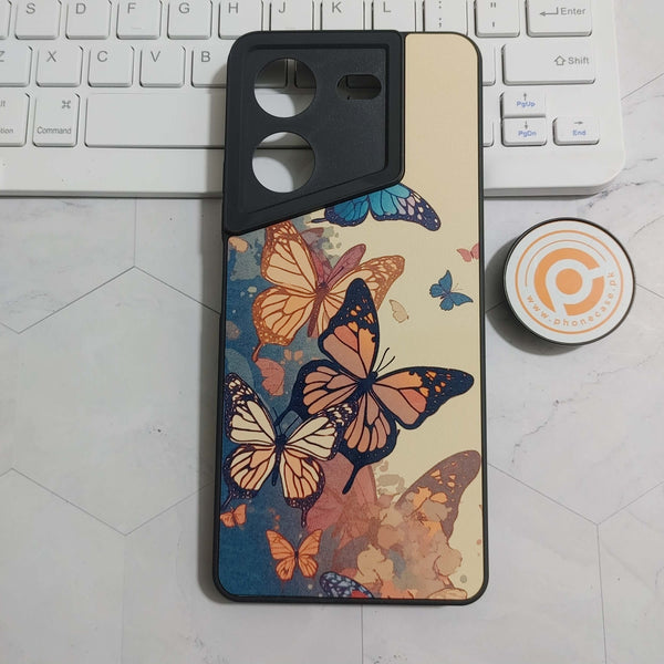 Tecno Pova 5 - Floral Series Design 10 - Premium Printed Glass soft Bumper Shock Proof Case CS-23669