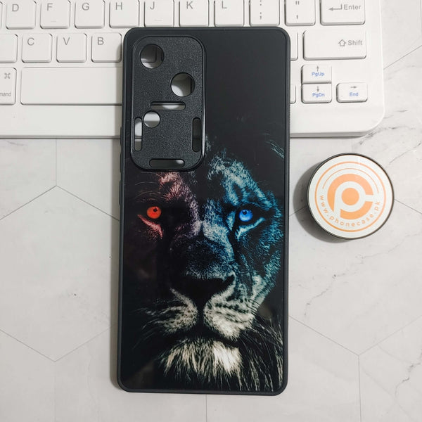 Vivo V30 - Tiger Series-  Design 4 Premium Printed Glass soft Bumper shock Proof Case CS-23788