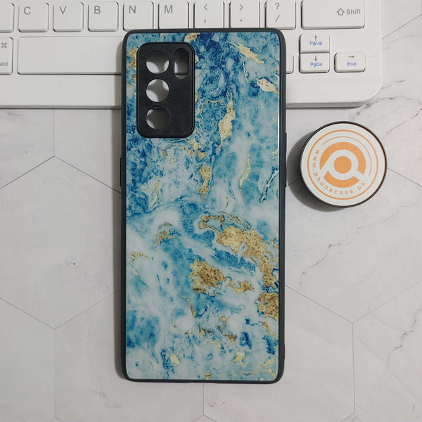 Oppo Reno 6 Pro - Blue Marble Series V 2.0  Design 7 -Premium Printed Glass soft Bumper Shock Proof Case CS-23870