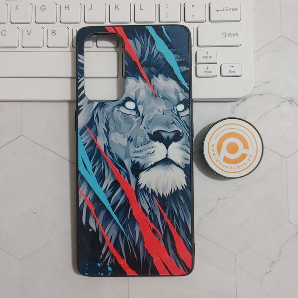 Oppo Reno 5 Pro 5G Abstract Animated Lion Premium Printed Glass soft Bumper shock Proof Case CS-23922