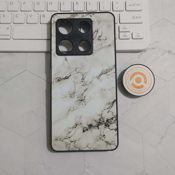 Infinix Note 30 Pro - White Marble Design 7 - Premium Printed Glass Case CS-23800