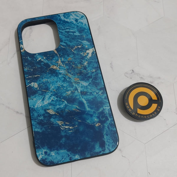 iPhone 14 Pro Max  - Blue Marble V 2.0 Design 1  - Premium Metal Printed soft Bumper shock Proof Case CS-26194