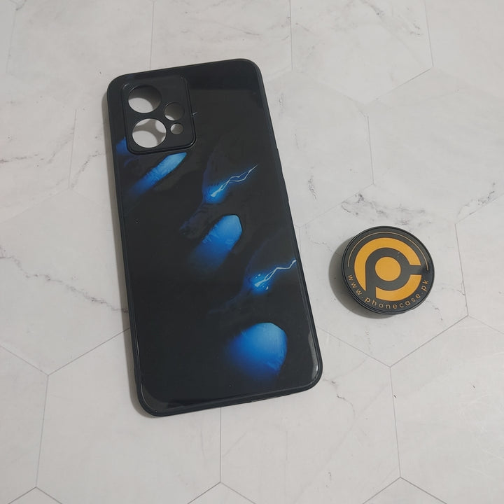 Realme 9 Pro Plus - Black Art Design - Premium Printed Glass soft Bumper shock Proof Case CS-40426