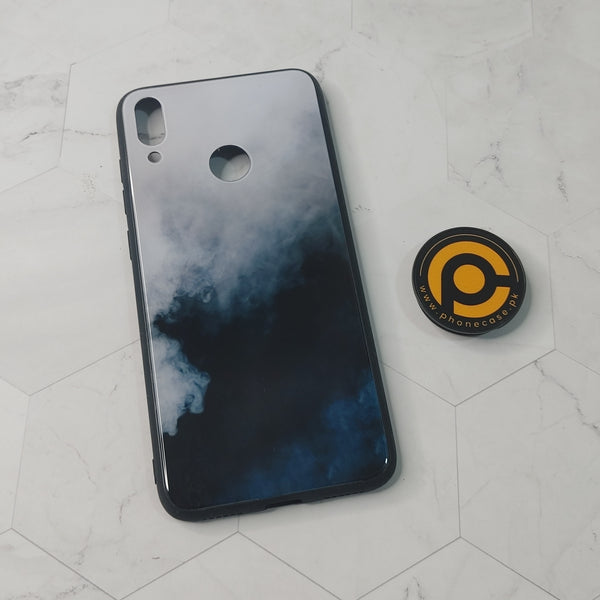 Huawei Y7 Prime (2019) - BLACK SMOKE - Premium Printed Glass soft Bumper shock Proof Case CS-26188