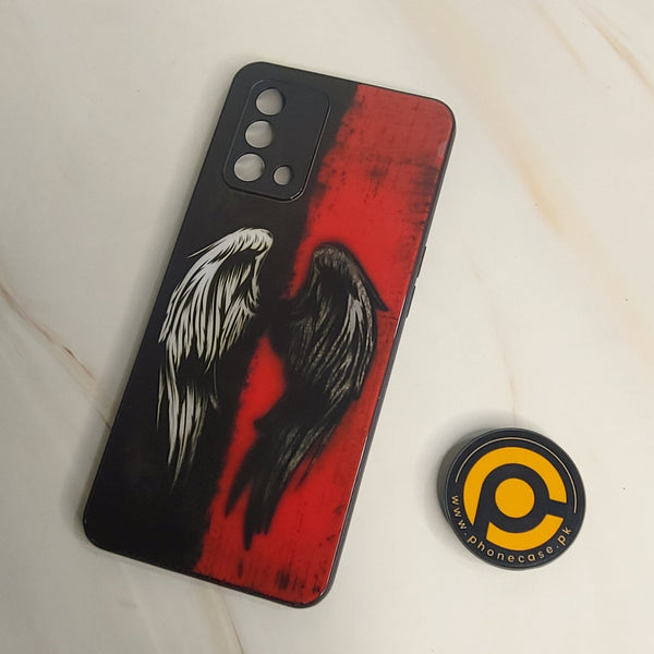 Oppo F19/A74/A95 - Angel Wings 2.0 Design 10- Premium Printed Glass soft Bumper shock Proof Case CS-27119