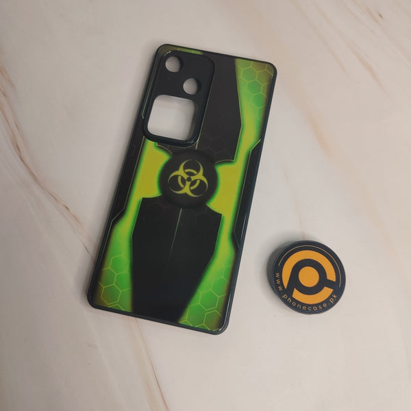 Vivo V30 - Biohazard Sign Design 2  - Premium Metal  Printed soft Bumper shock Proof Case CS-27246