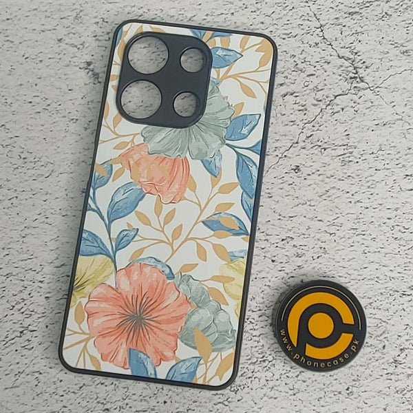 Redmi Note 13  - Floral Design - Premium Metal  Printed soft Bumper shock Proof Case CS-42046