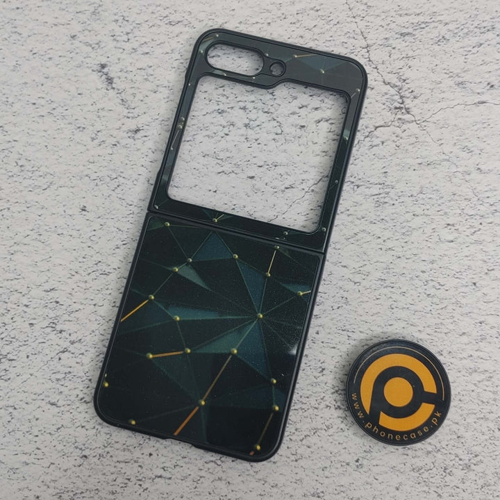 Galaxy Z Flip 6 - Geometric Marble Series - Premium Metal  Printed soft Bumper shock Proof Case  CS-27577