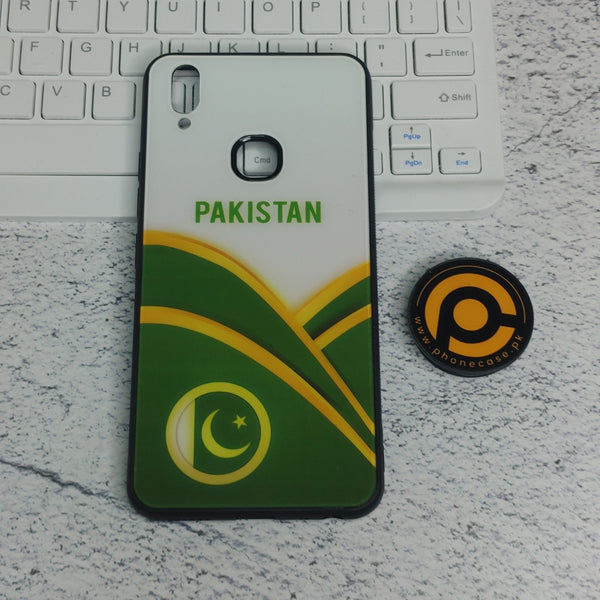 VIVO V9 Pakistani Flag Series - Premium Printed Glass soft Bumper shock Proof Case CS-27826