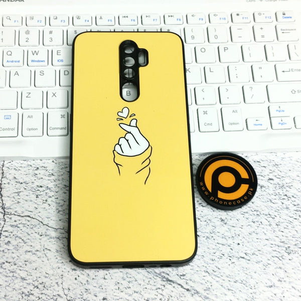 Oppo A5 2020/ A9 2020 - Finger Heart BTS -  Premium Printed Metal soft Bumper shock Proof Case CS-28818