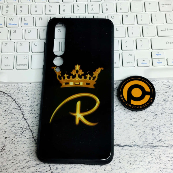 Xiaomi Mi 10 - Alphabet king R _  Premium Printed Glass soft Bumper shock Proof Case CS-29090