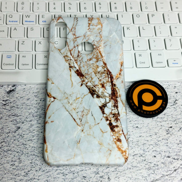 Motorola Moto E6 Plus - White golden marble - Premium Printed hard  Case CS-29599