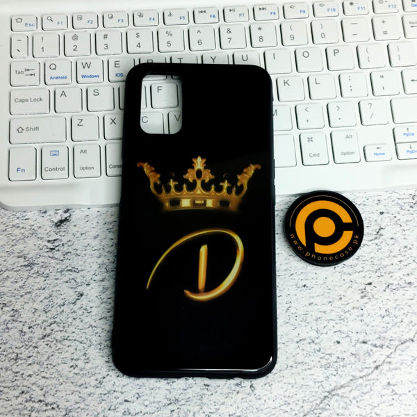 Oppo A52 -Alphabet king D design  - Premium Metal Printed soft Bumper shock Proof Case CS-29594