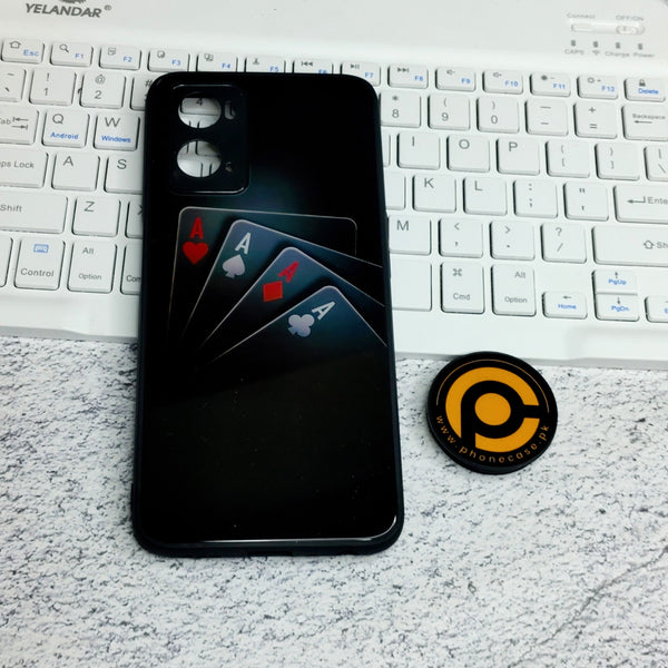 Oppo A76/A36/A96 -  Black art design  Premium Printed Glass Case CS-40122