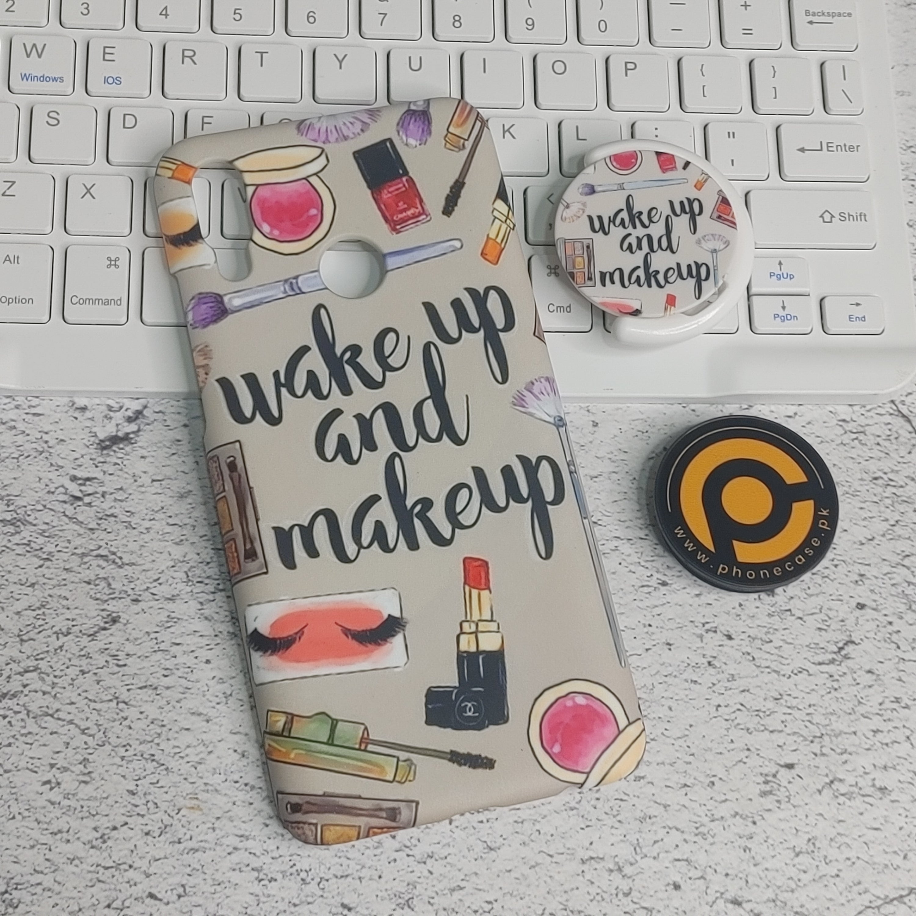 Huawei P Smart 2019 Wakeup N Makeup - Premium Printed hard case + with pop socket  CS-29894