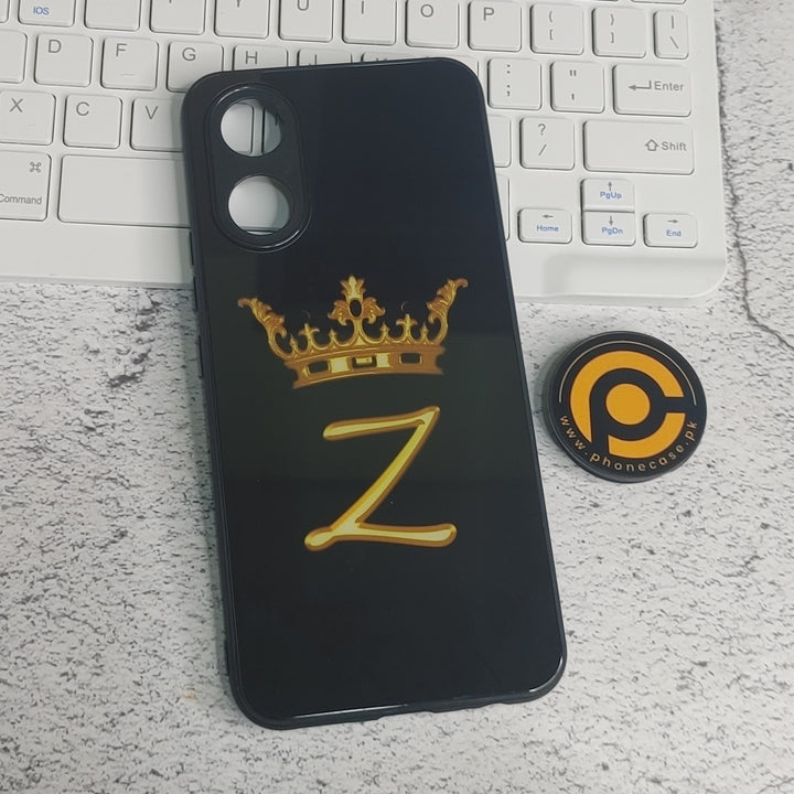 Vivo Y02s - king alphabet Z word - Premium Printed Metal soft Bumper shock Proof Case