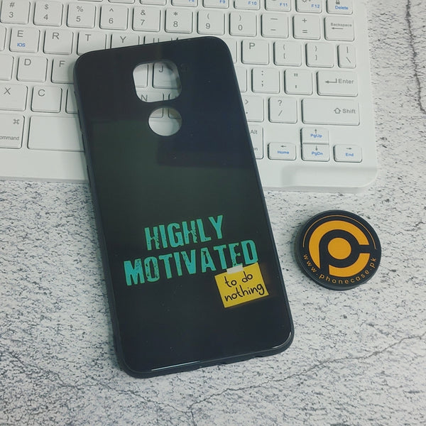 Xiaomi Redmi 10X/Redmi Note 9 - Highly Motivated to do nothing -  Premium Printed Metal soft Bumper shock Proof Case  CS-29950