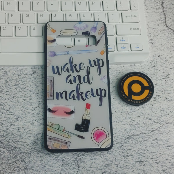 SAMSUNG GALAXY S10 Wakeup N Makeup  Premium Printed Glass soft Bumper shock Proof Case  CS-29981