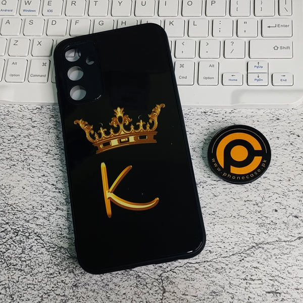 Samsung Galaxy A24 4G - Alphabet king K - Premium Printed Glass soft Bumper shock Proof Case  CS-30469