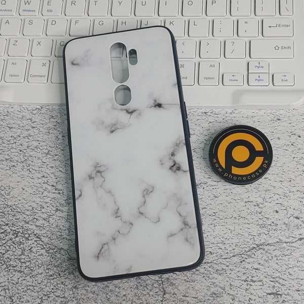 OPPO A5 2020 / OPPO A9 2020  - White marble -  Premium Printed hard  Case  CS-30607