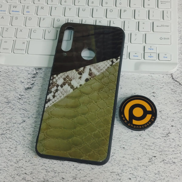 HUAWEI Y6 PRIME 2019 - Snake skin - Premium Printed Glass soft Bumper shock Proof Case CS-30609