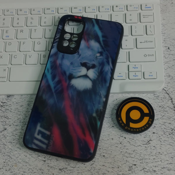 Xiaomi Redmi Note 11 4G/Note 11s - Abstract Animated Lion - Premium Printed Glass soft Bumper Shock Proof Case  CS-30800