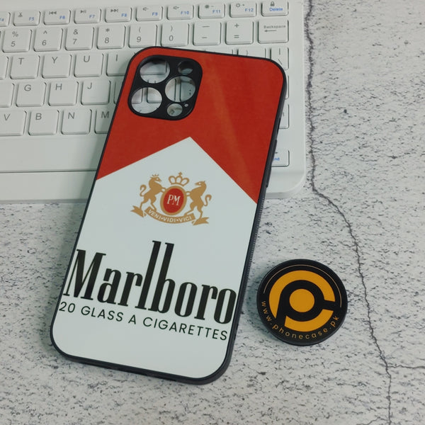 iPhone 12 Pro Max -  Marlboro Design- Premium Metal Printed soft Bumper shock Proof Case  CS-30761