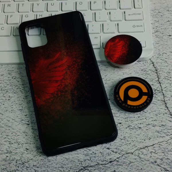 Samsung Galaxy A31 - Angel Wings 2.0 Design 2  - Premium Metal Printed soft Bumper shock Proof Case + with pop socket  CS-30798