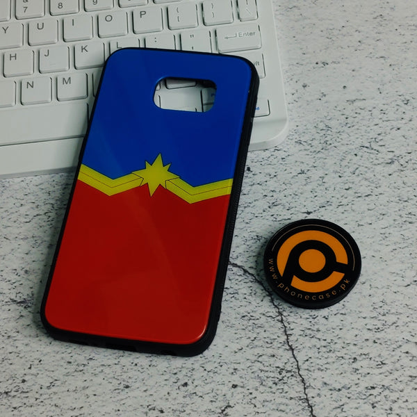 Samsung s6Edge  - Captain Marvel - Galaxy Premium Printed Glass soft Bumper shock Proof Case  CS-30983