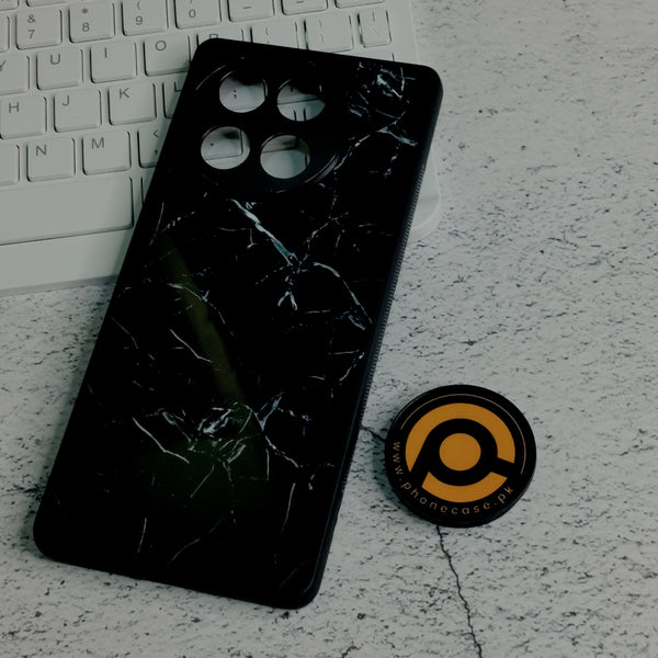 Tecno Camon 30s - Black Marble Design 1  - Premium Printed Glass soft Bumper shock Proof Case  CS-30988