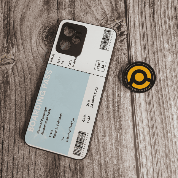 Realme C35/ Narzo 50A -  Boarding pass series design 3   - Premium Printed Glass soft Bumper shock Proof Case  CS-32931