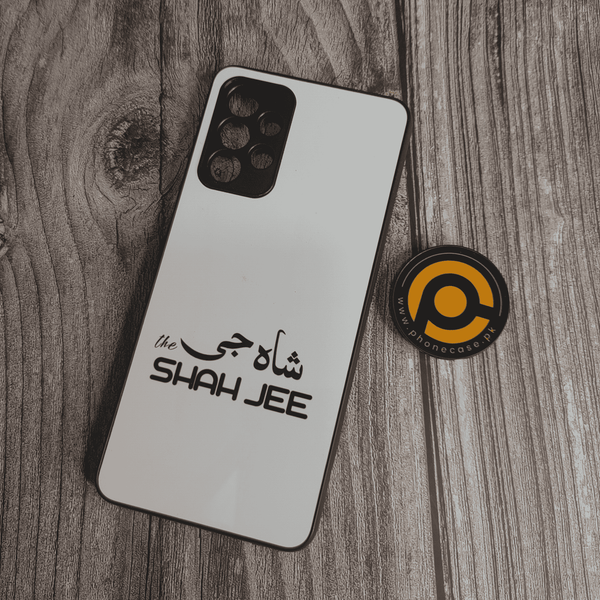 Samsung Galaxy A32 - The  SHAH JEE name  - Premium Printed Glass soft Bumper shock Proof Case