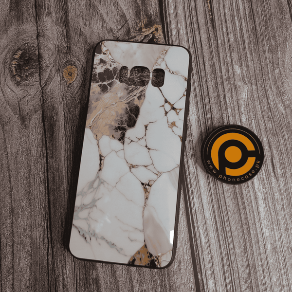 Samsung Galaxy S8-  White Marble Design - Premium Printed Glass Case CS-32960