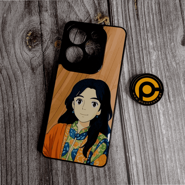 Infinix Hot 40/Hot 40 Pro - Anime Girl Design - Premium Metal Printed soft Bumper shock Proof Case  CS-32958