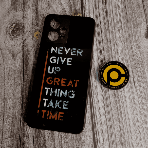 Realme 9 Pro Plus / Realme 9   - NEVER GIVE UP DESIGN -  Premium Printed Glass soft Bumper shock Proof Case
