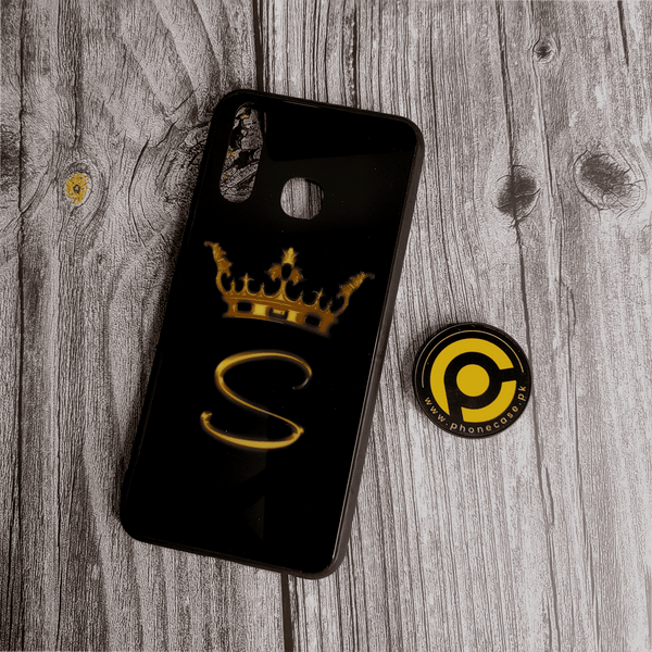 Vivo Y19 - Alphabet S king -    Premium Printed Glass soft Bumper shock Proof Case  CS-32964