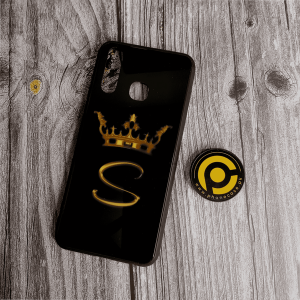 Vivo Y19 - Alphabet S king -    Premium Printed Glass soft Bumper shock Proof Case  CS-32964