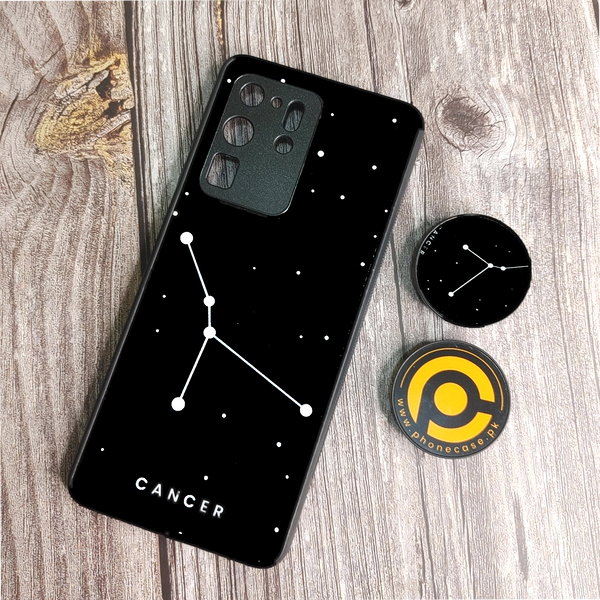 Galaxy S20 Ultra - Galaxy Cancer Design -  Soft Bumper shock Proof Glass Case +  with pop socket  CS-32978