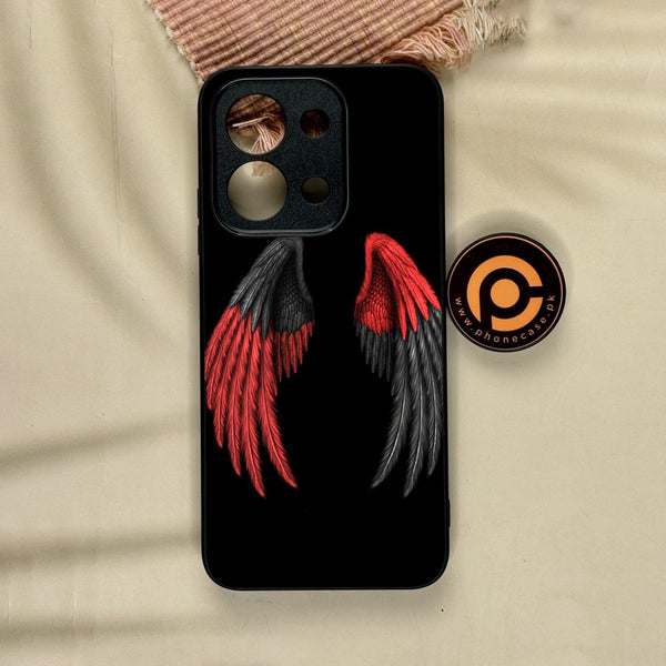Xiaomi Poco C85 - Angel Wings Design 7 - Premium Metal Printed Soft Bumper Shock Proof Case