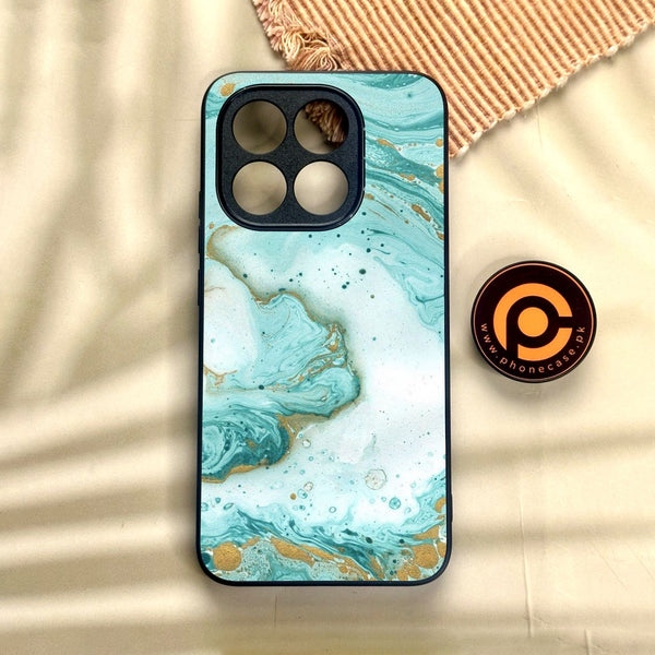 Xiaomi 15T - Aqua Blue Marble Design - Premium Metal Printed Soft Bumper Shock Proof Case