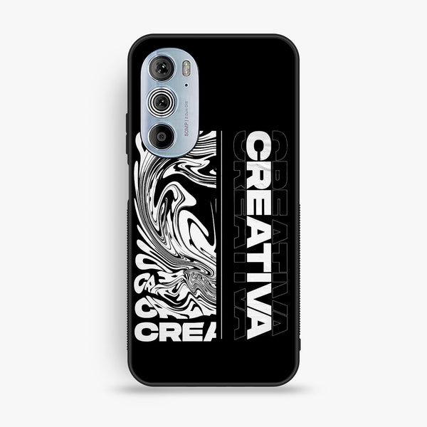 Motorola Edge 30 Pro - Creative - Premium Metal Printed Soft Bumper Shock Proof Case